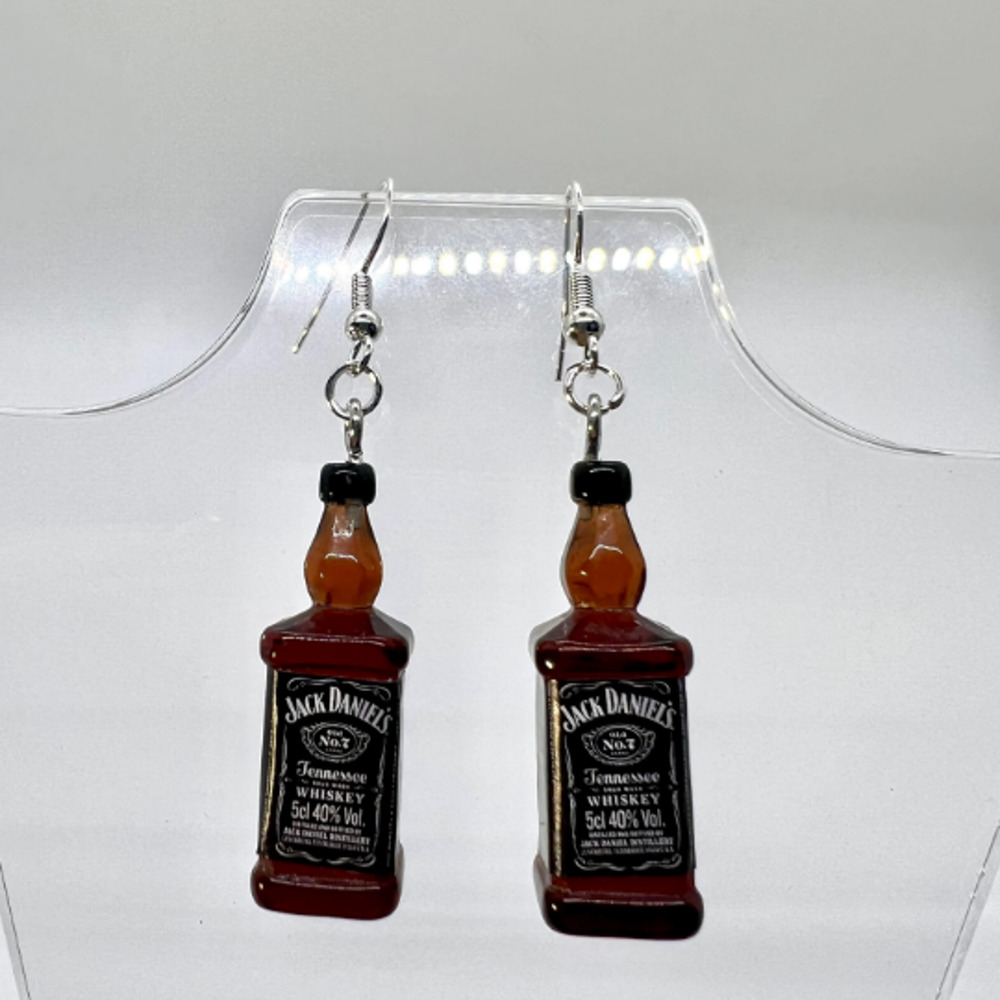 Jack Daniels Earrings - Alcohol Earrings- New Years Eve Party Earrings
